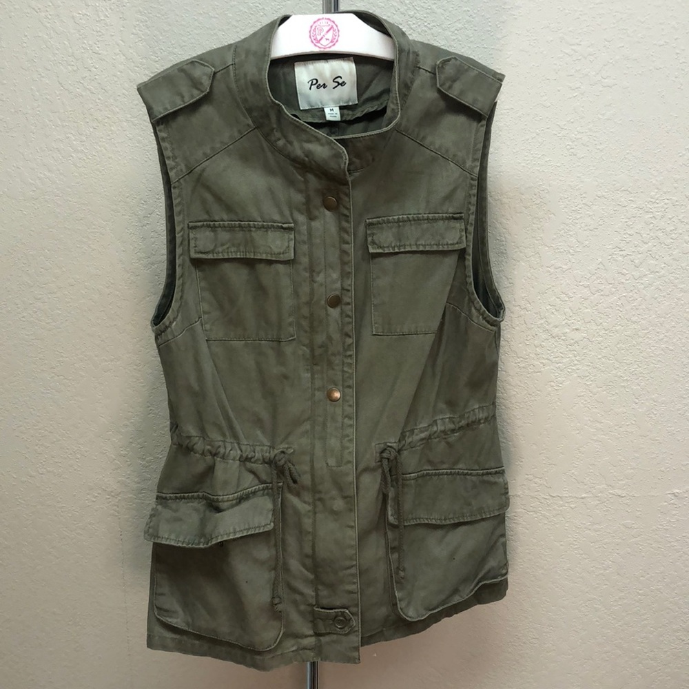 Green Zip Up Vest